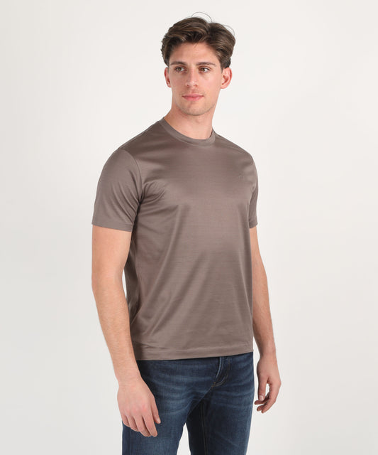 T-shirts PAUL&SHARK Cotton Jersey T-Shirt with Shark Fin Embroidery Tortora | PAUL&SHARK T-shirts PAUL&SHARK Cotton Jersey T-Shirt with Shark Fin Embroidery Tortora | PAUL&SHARK