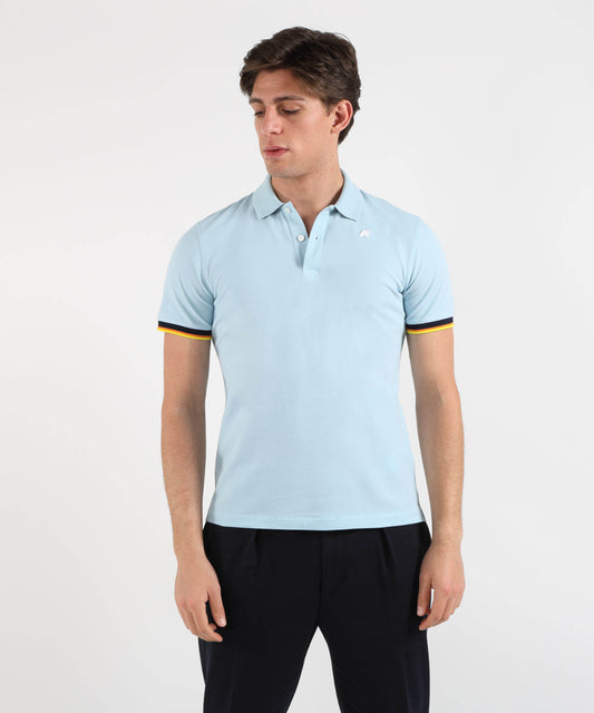 Polo K-WAY VINCENT PIQUE SLIM Azzurro | K-WAY Polo K-WAY VINCENT PIQUE SLIM Azzurro | K-WAY