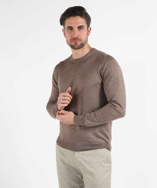Knitwear GRAN SASSO Long-sleeve crew-neck top with faux ribbing Corda | GRAN SASSO Knitwear GRAN SASSO Long-sleeve crew-neck top with faux ribbing Corda | GRAN SASSO