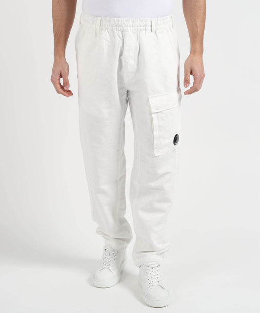 Cargo C.P. COMPANY Cotton Rip-Stop Boxy Lens Cargo Pants Bianco | C.P. COMPANY Cargo C.P. COMPANY Cotton Rip-Stop Boxy Lens Cargo Pants Bianco | C.P. COMPANY