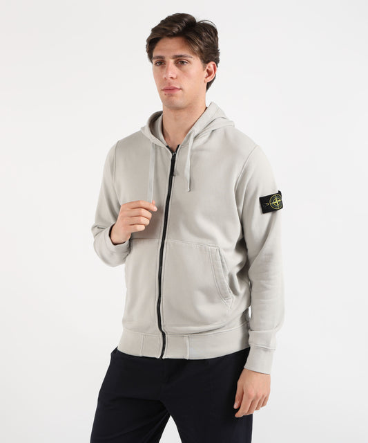 Felpe STONE ISLAND Felpa vestibilità regular con cappuccio, zip e tasche Grigio perla | STONE ISLAND Felpe STONE ISLAND Felpa vestibilità regular con cappuccio, zip e tasche Grigio perla | STONE ISLAND