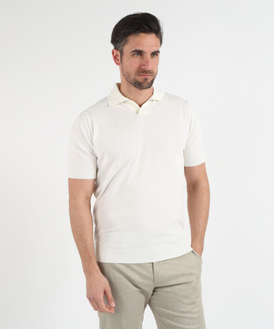 Polo FILIPPO DE LAURENTIIS Polo collo bowling cotone Latte | FILIPPO DE LAURENTIIS Polo FILIPPO DE LAURENTIIS Polo collo bowling cotone Latte | FILIPPO DE LAURENTIIS