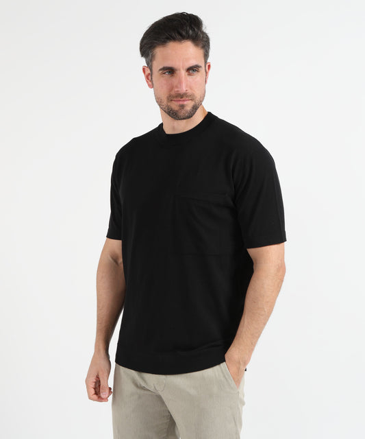 T-shirt FILIPPO DE LAURENTIIS Maglia Girocollo in Filo di Cotone – Stile Casual Nero | FILIPPO DE LAURENTIIS T-shirt FILIPPO DE LAURENTIIS Maglia Girocollo in Filo di Cotone – Stile Casual Nero | FILIPPO DE LAURENTIIS
