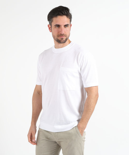 T-shirt FILIPPO DE LAURENTIIS Maglia Girocollo in Filo di Cotone – Stile Casual Bianco ottico | FILIPPO DE LAURENTIIS T-shirt FILIPPO DE LAURENTIIS Maglia Girocollo in Filo di Cotone – Stile Casual Bianco ottico | FILIPPO DE LAURENTIIS