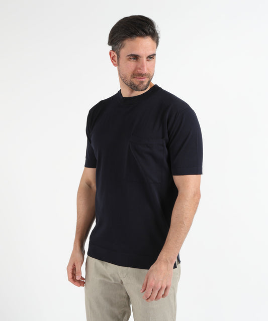 T-shirt FILIPPO DE LAURENTIIS Maglia Girocollo in Filo di Cotone – Stile Casual Navy | FILIPPO DE LAURENTIIS T-shirt FILIPPO DE LAURENTIIS Maglia Girocollo in Filo di Cotone – Stile Casual Navy | FILIPPO DE LAURENTIIS