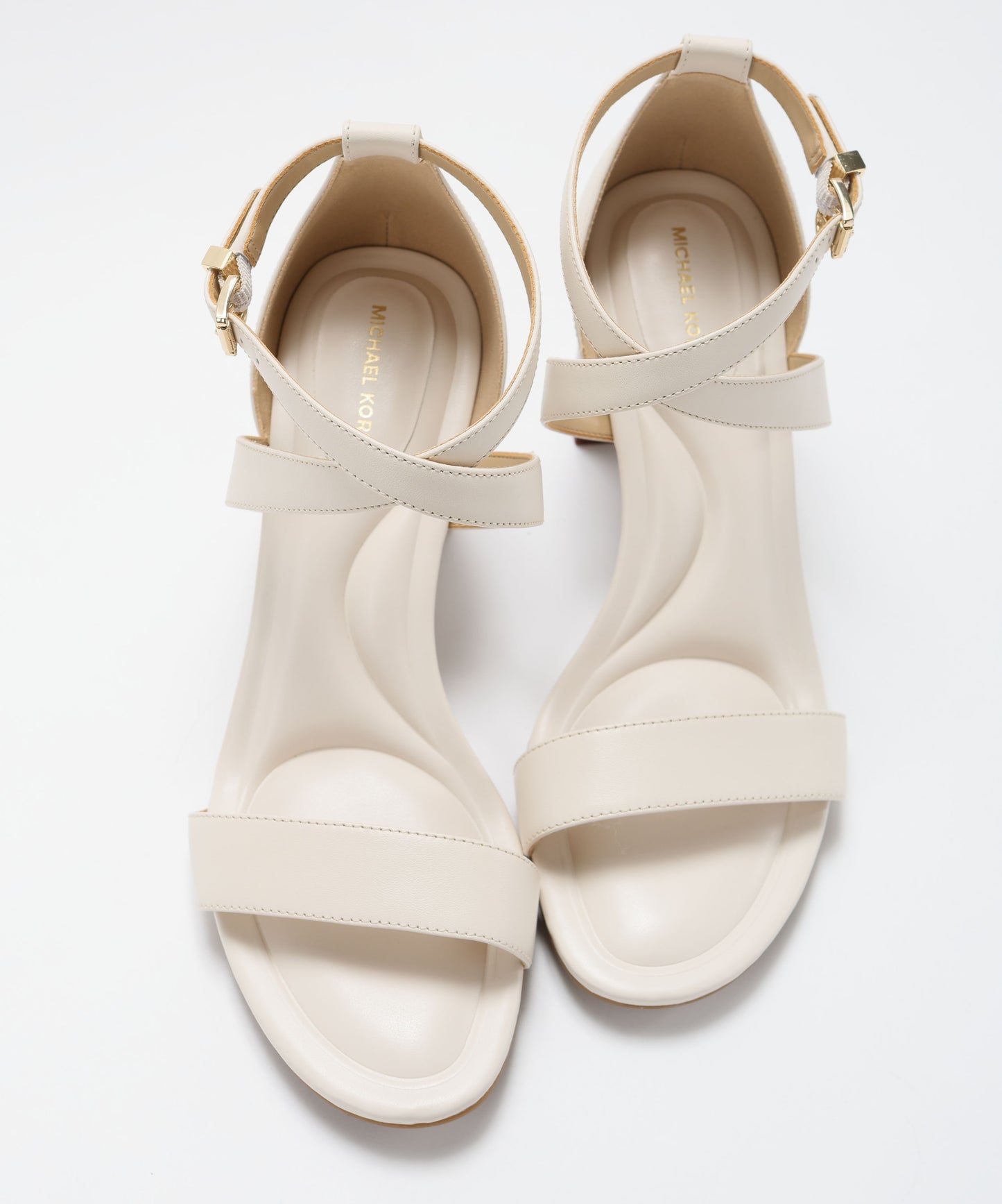 MICHAEL KORS scarpe alte da donna alexa block heel con tacco a blocco a contrasto colore crema