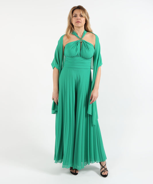 Completi ELISABETTA DORI Tuta Elegante con Pantalone Plissettato Verde | ELISABETTA DORI Completi ELISABETTA DORI Tuta Elegante con Pantalone Plissettato Verde | ELISABETTA DORI