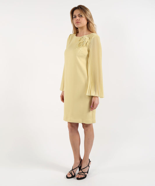 Abiti CLIPS Abito Sotto al Ginocchio con Manica Plissettata Giallo | CLIPS Abiti CLIPS Abito Sotto al Ginocchio con Manica Plissettata Giallo | CLIPS