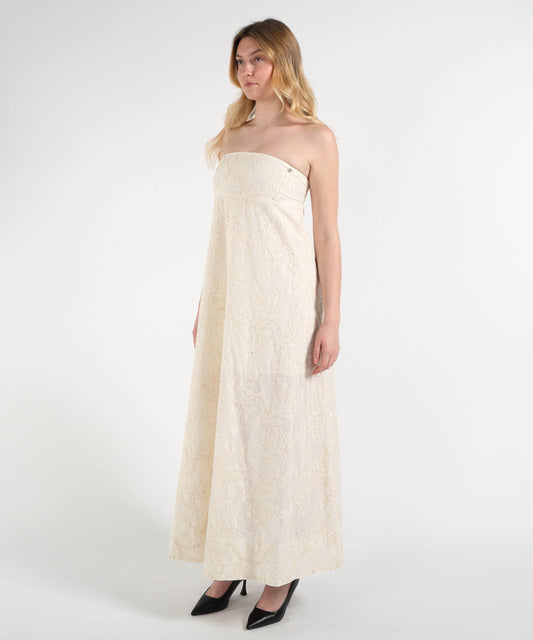 Dresses & Suits LIUJO WHITE Sleeveless Floral Midi Dress Naturale | LIUJO WHITE Dresses & Suits LIUJO WHITE Sleeveless Floral Midi Dress Naturale | LIUJO WHITE