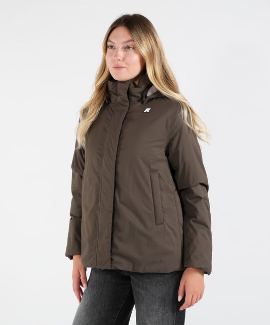 Giacche K-WAY Giacca Marlette con Cappuccio Oliva/grigio | K-WAY Giacche K-WAY Giacca Marlette con Cappuccio Oliva/grigio | K-WAY