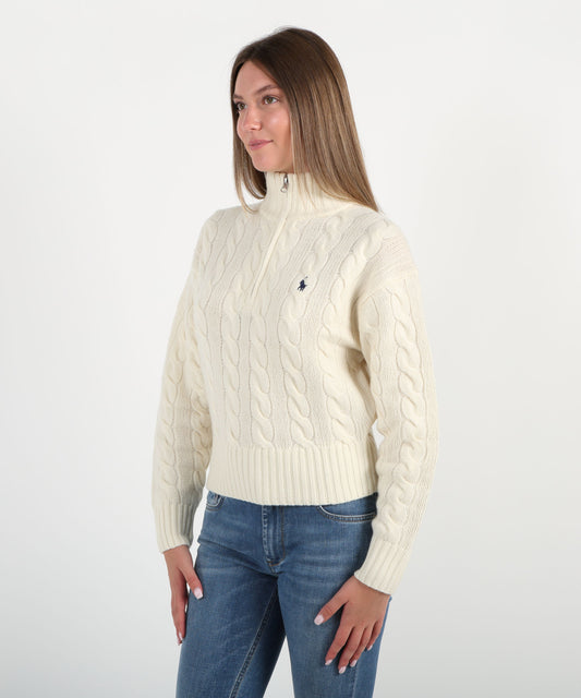 Pullover POLO RALPH LAUREN Pullover a treccia mezzo zip Crema | POLO RALPH LAUREN Pullover POLO RALPH LAUREN Pullover a treccia mezzo zip Crema | POLO RALPH LAUREN
