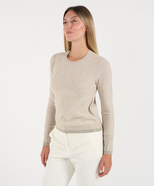 Knitwear PENNYBLACK Micro-sequin knit top Tortora | PENNYBLACK Knitwear PENNYBLACK Micro-sequin knit top Tortora | PENNYBLACK