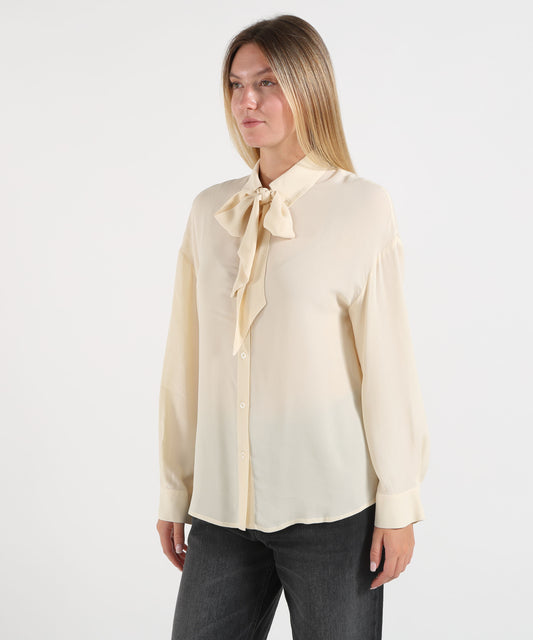 Shirts LIUJO WHITE Bow-Tie Shirt Panna | LIUJO WHITE Shirts LIUJO WHITE Bow-Tie Shirt Panna | LIUJO WHITE