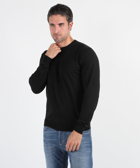 Knitwear FILIPPO DE LAURENTIIS Superfine Wool Crew Neck Sweater Nero | FILIPPO DE LAURENTIIS Knitwear FILIPPO DE LAURENTIIS Superfine Wool Crew Neck Sweater Nero | FILIPPO DE LAURENTIIS