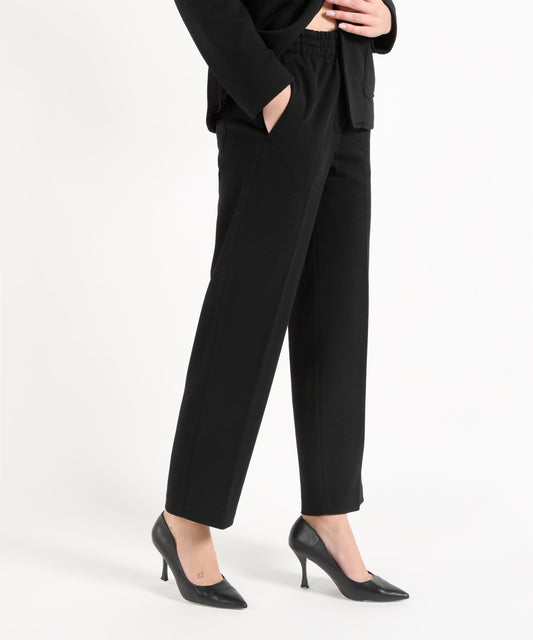 Pantaloni SEVENTY Pantalone elasticato in maglia armaturata Nero | SEVENTY Pantaloni SEVENTY Pantalone elasticato in maglia armaturata Nero | SEVENTY