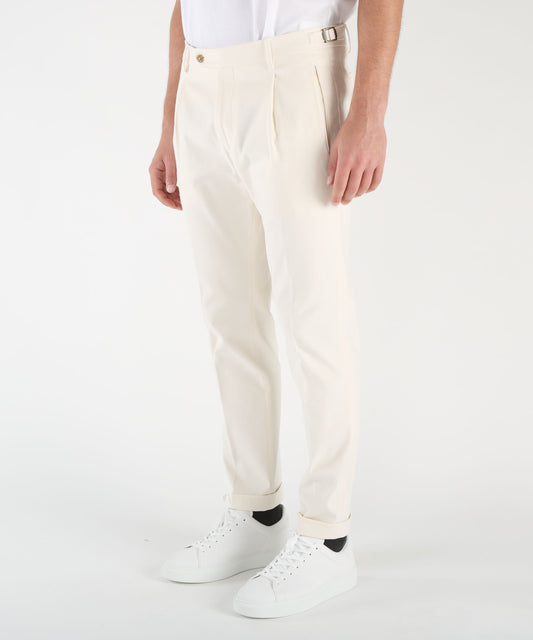 Pantaloni BERWICH Pantalone con fibbie Bianco | BERWICH Pantaloni BERWICH Pantalone con fibbie Bianco | BERWICH