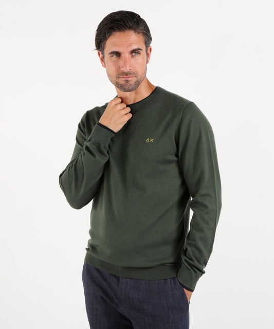 Maglie SUN 68 Maglia girocollo in cotone e lana Verde | SUN 68 Maglie SUN 68 Maglia girocollo in cotone e lana Verde | SUN 68