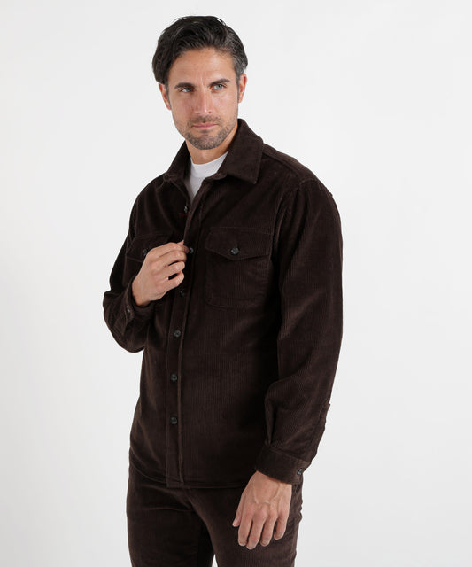 Giacche CRUNA Giacca overshirt con tasche applicate in gabardina di lana tecnica Moro | CRUNA Giacche CRUNA Giacca overshirt con tasche applicate in gabardina di lana tecnica Moro | CRUNA