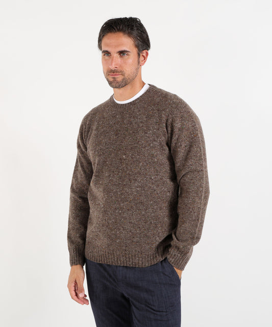 Maglie DRUMOHR Maglia girocollo in lana Marrone | DRUMOHR Maglie DRUMOHR Maglia girocollo in lana Marrone | DRUMOHR