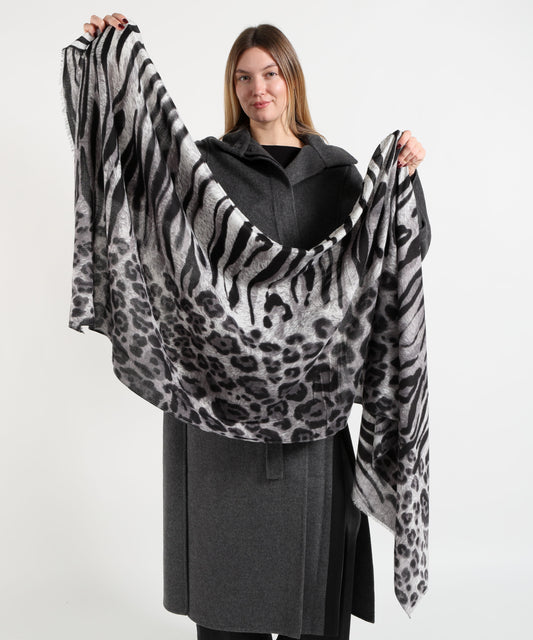 Stole LIUJO SOFT Stola animalier zebrata Nero | LIUJO SOFT Stole LIUJO SOFT Stola animalier zebrata Nero | LIUJO SOFT