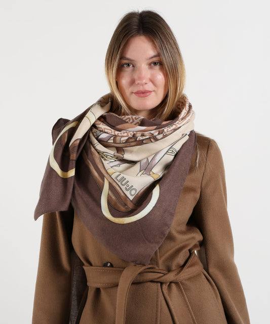 Foulard LIUJO SOFT Foulard grande con stampa Marrone | LIUJO SOFT Foulard LIUJO SOFT Foulard grande con stampa Marrone | LIUJO SOFT