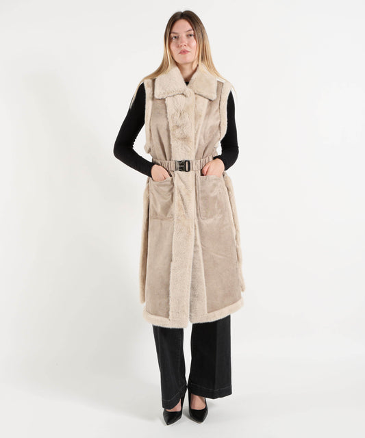 Gilet LIUJO SOFT Gilet in montone sintetico Burro | LIUJO SOFT Gilet LIUJO SOFT Gilet in montone sintetico Burro | LIUJO SOFT
