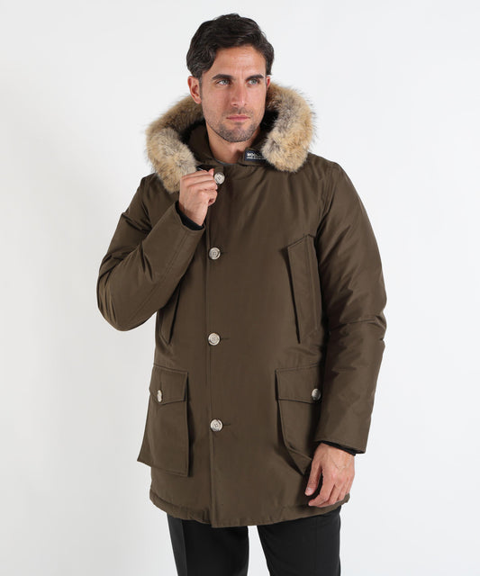 Parka WOOLRICH Arctic Parka in Ramar Cloth con pelliccia removibile Verde | WOOLRICH Parka WOOLRICH Arctic Parka in Ramar Cloth con pelliccia removibile Verde | WOOLRICH
