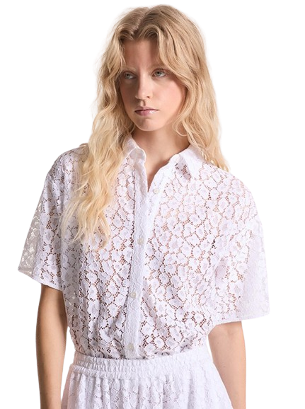 MICHAEL KORS Camicia in pizzo cordonato effetto leopardato