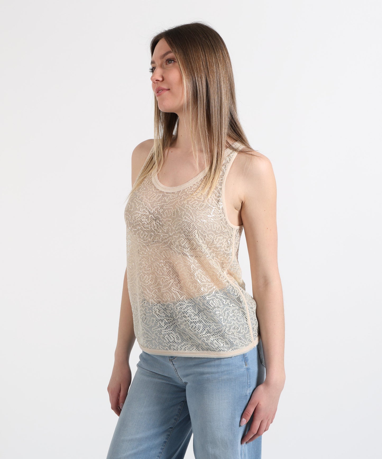 PINKO Top rete luminosa