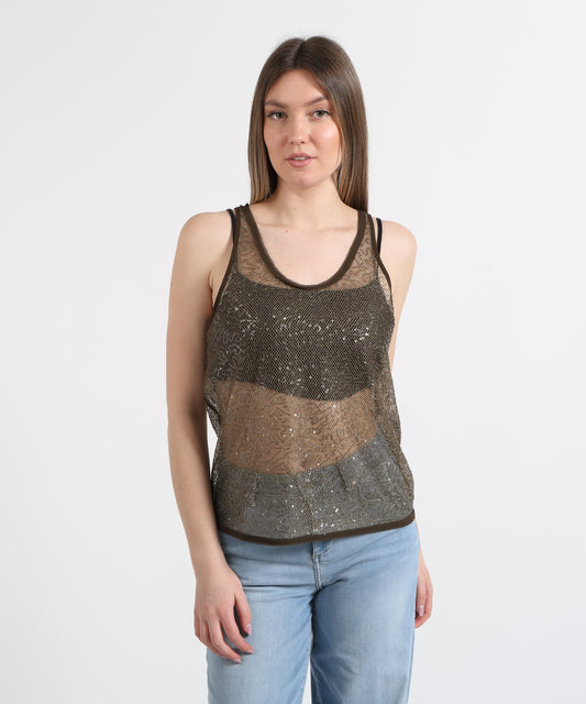 PINKO Top rete luminosa