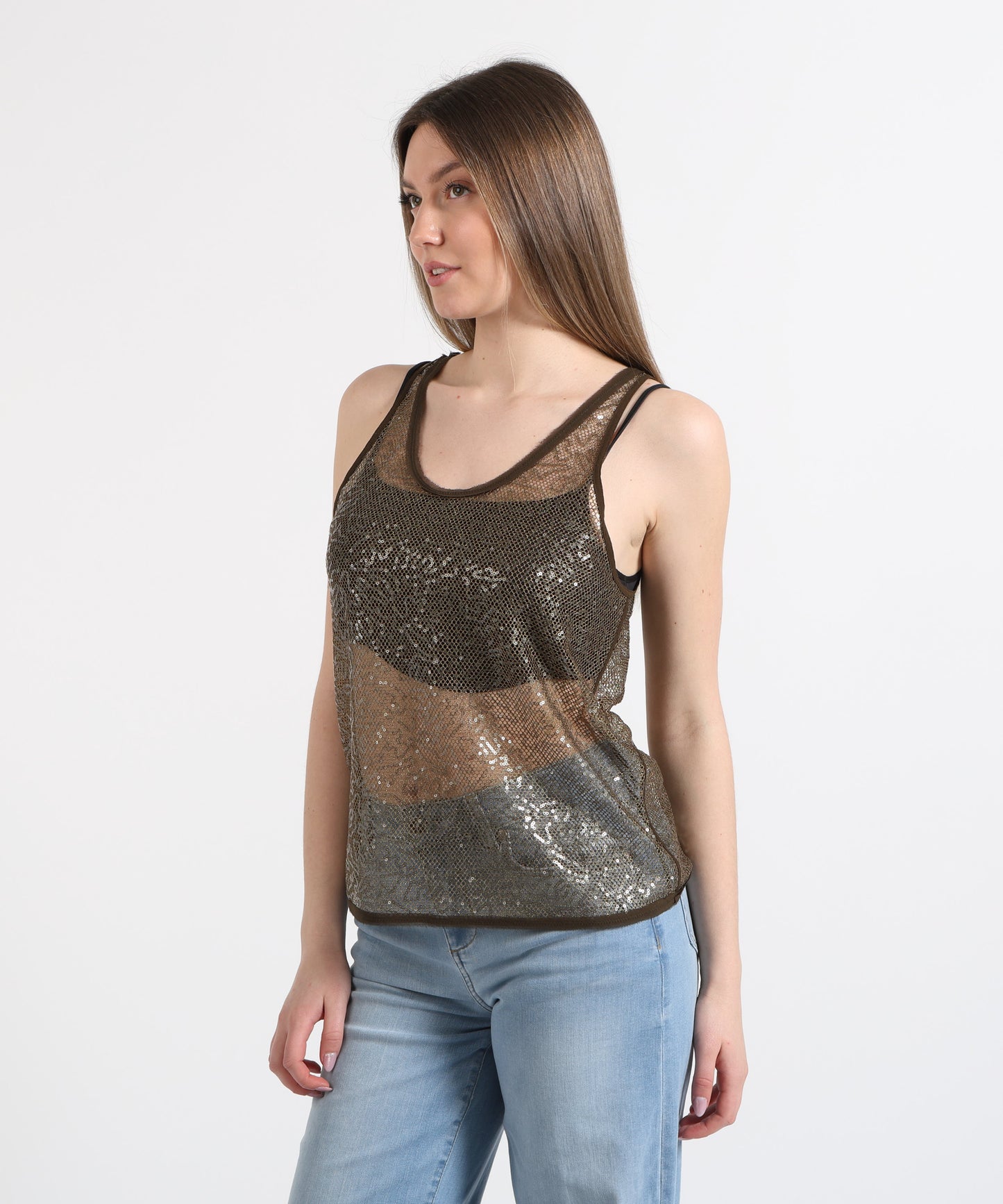 PINKO Top rete luminosa