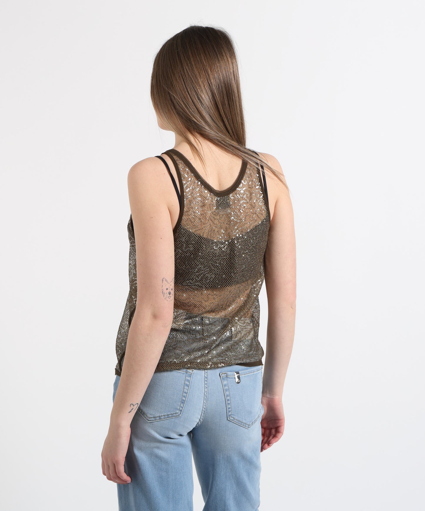 PINKO Top rete luminosa