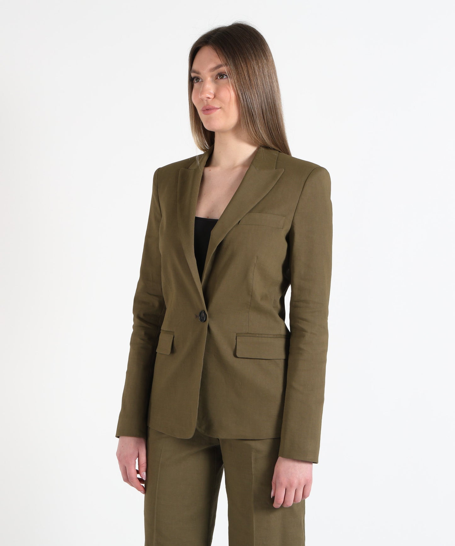 PINKO Blazer monopetto in lino stretch