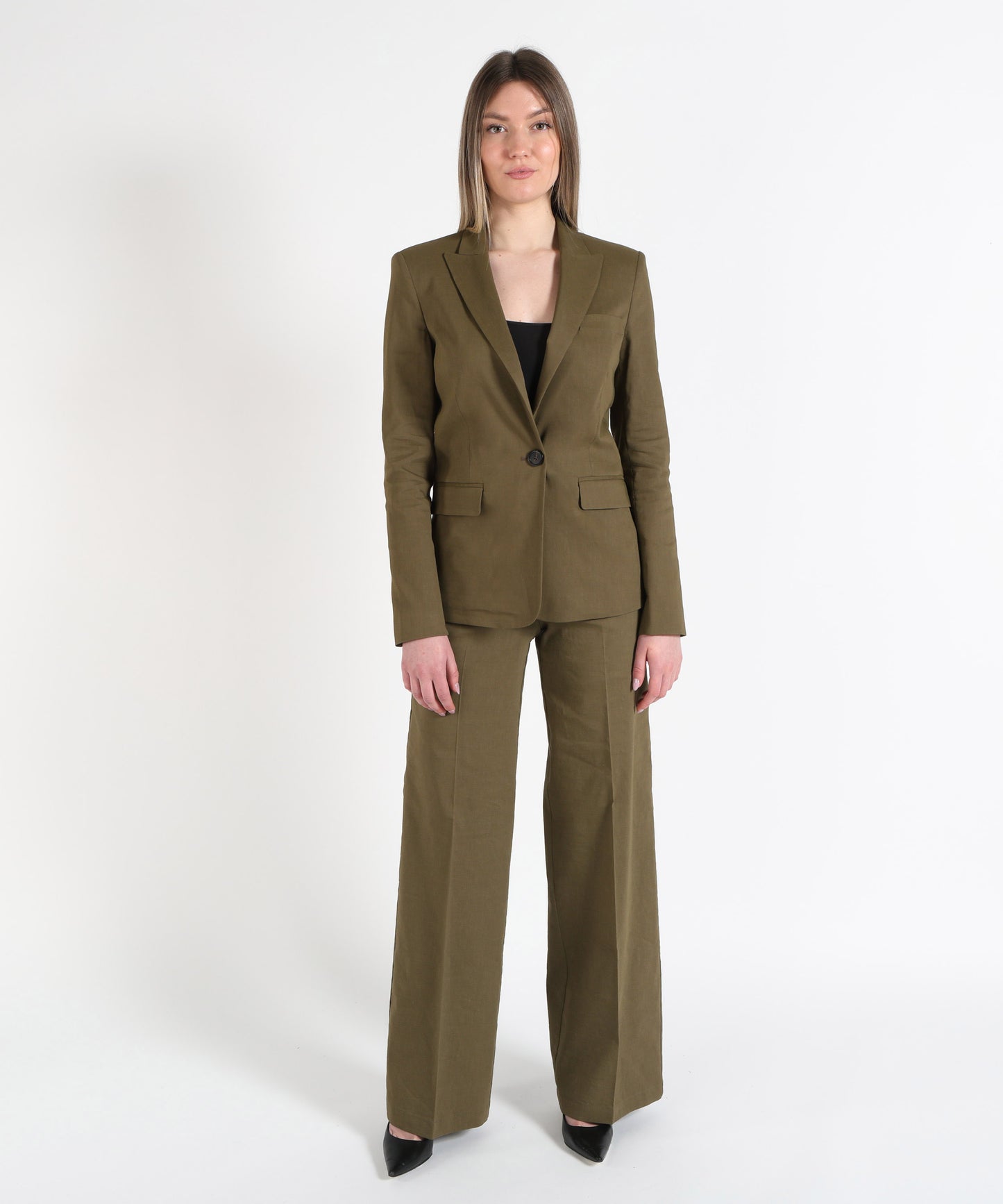 PINKO Blazer monopetto in lino stretch