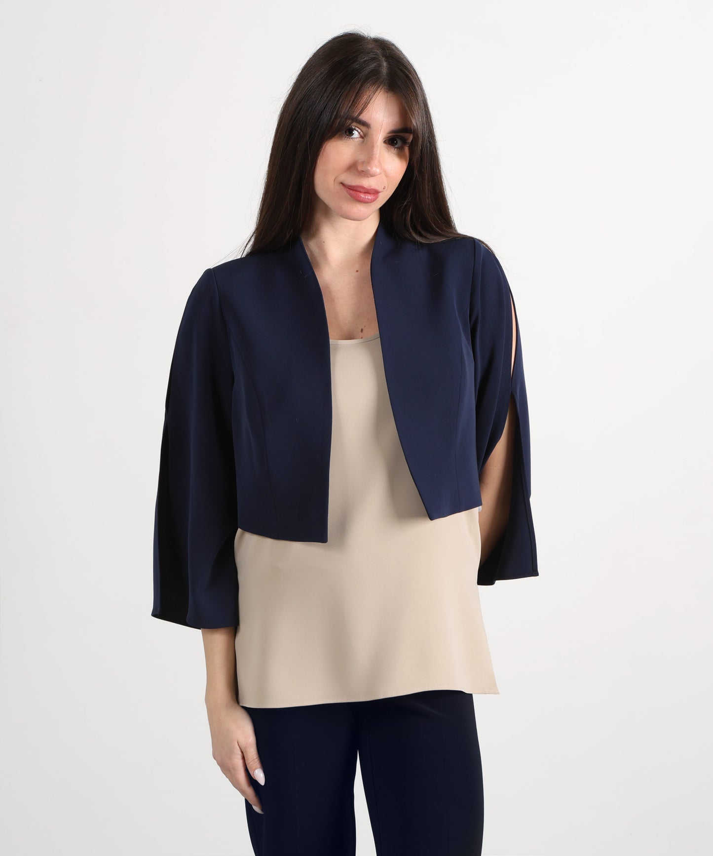 SONIA PENA Giacca bolero cady con spacchi sulle maniche