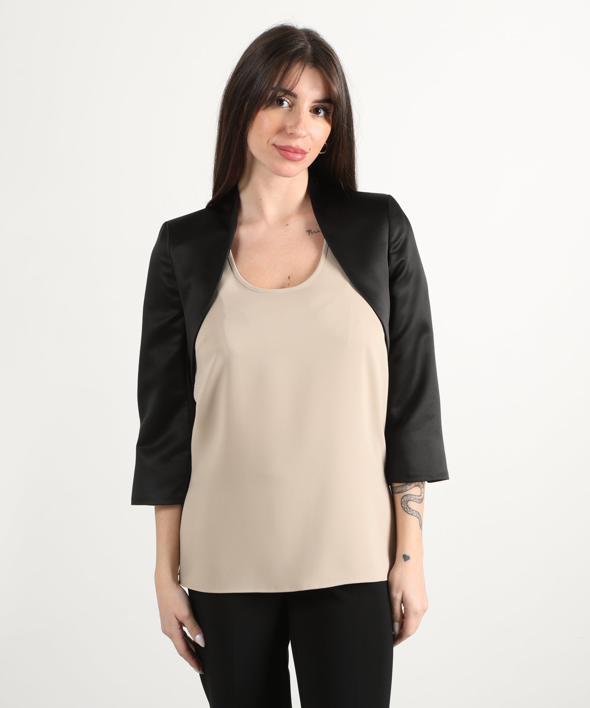 SONIA PENA Bolero in raso mikado