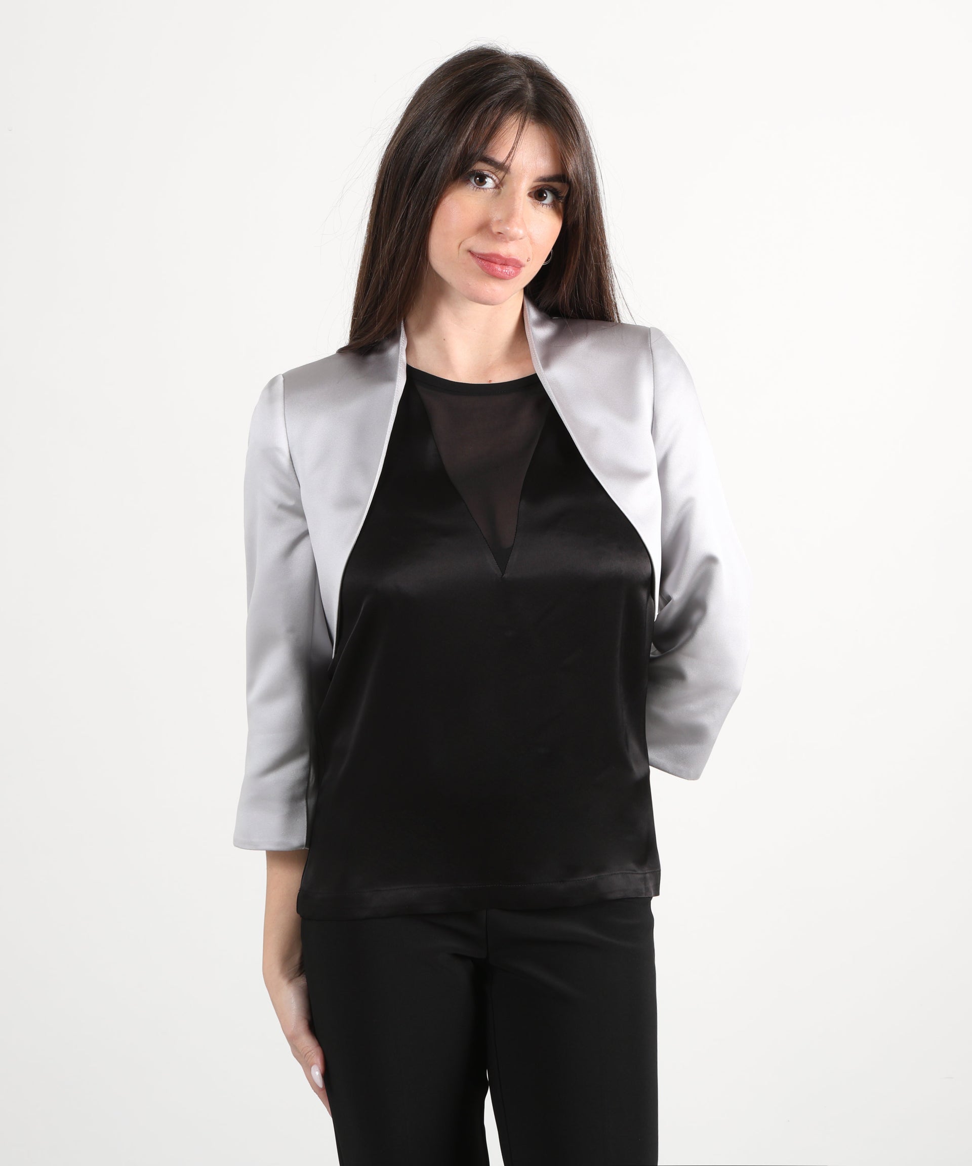 SONIA PENA Bolero in raso mikado