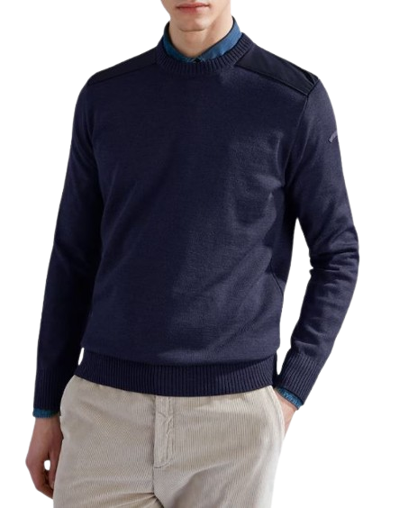 PAUL&SHARK Maglia in lana con tessuto typhoon e moon badge