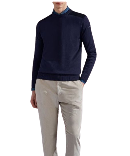 PAUL&SHARK Maglia in lana con tessuto typhoon e moon badge