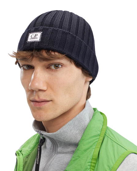 C.P. COMPANY Berretto con logo in lana merino extra fine