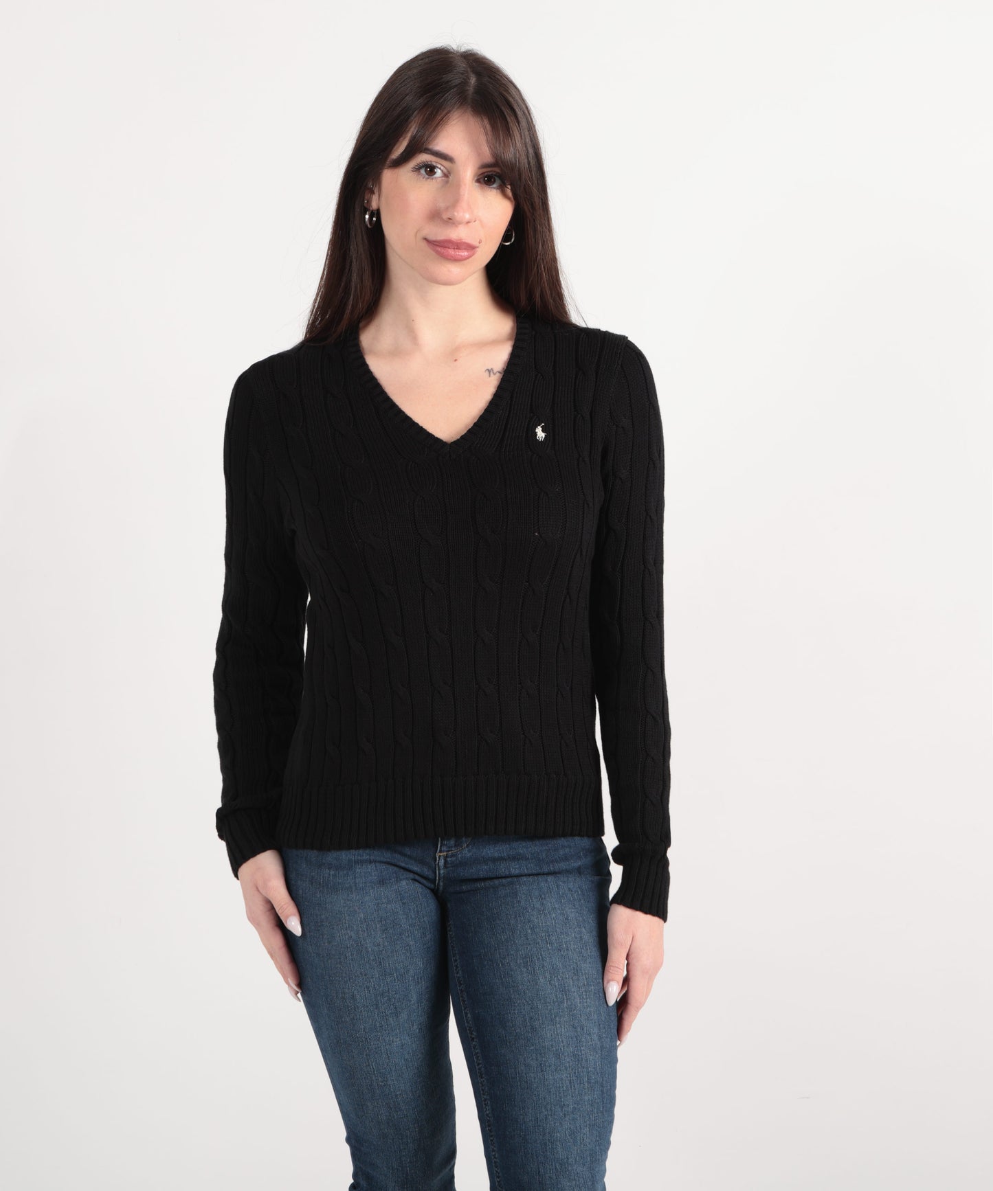 POLO RALPH LAUREN Maglia a treccia in cotone