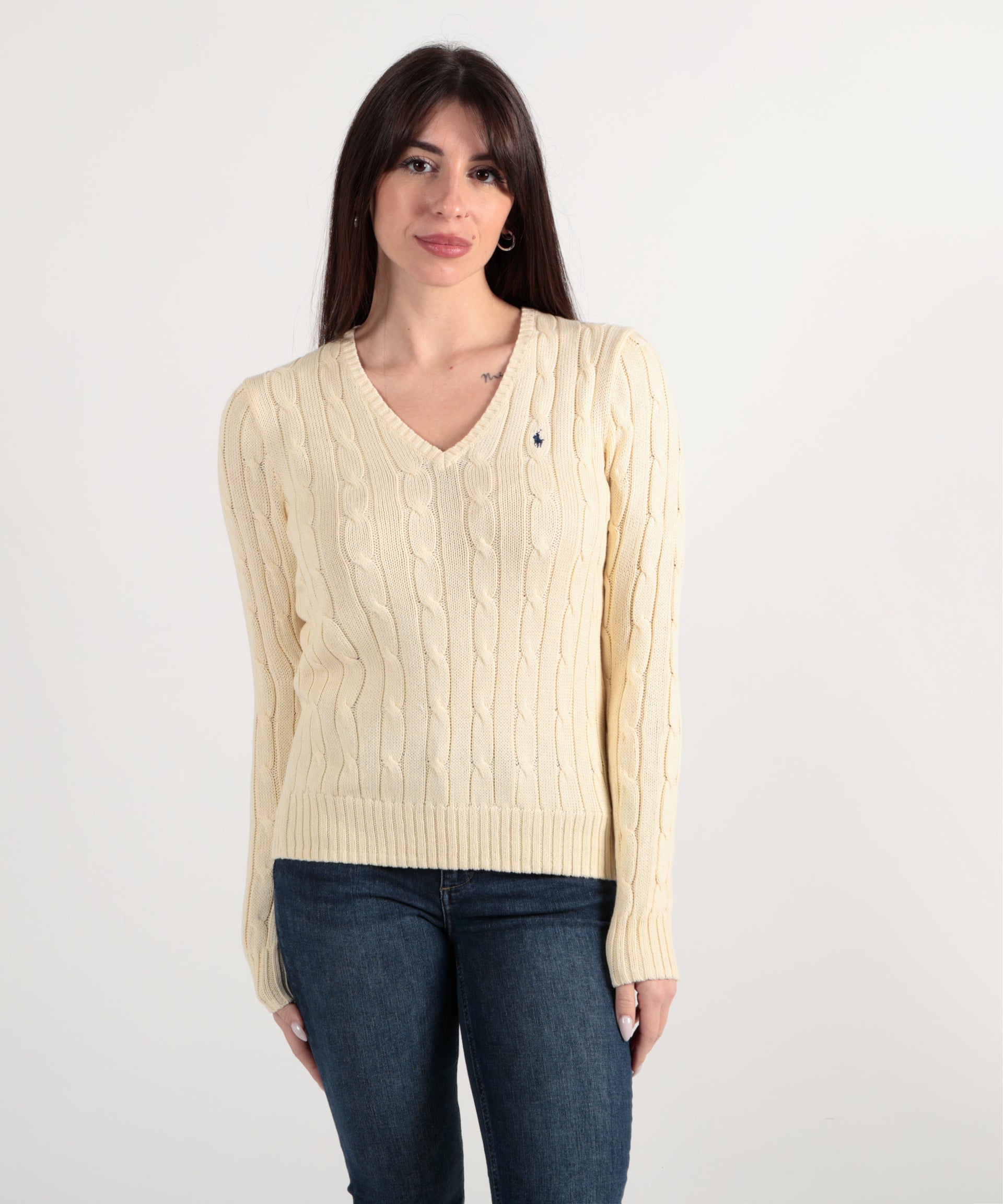POLO RALPH LAUREN Maglia a treccia in cotone