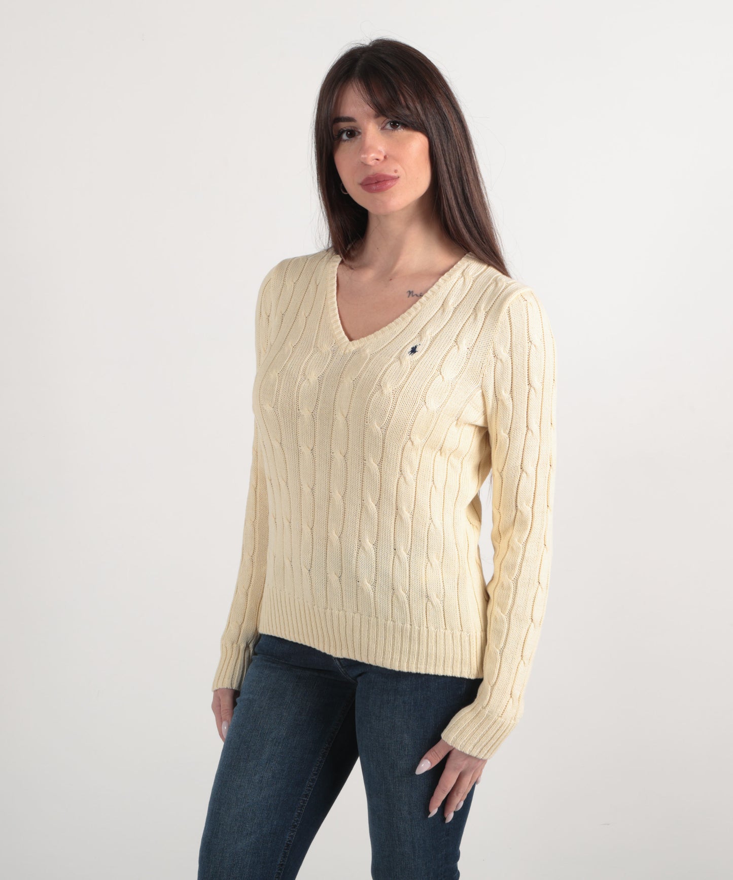 POLO RALPH LAUREN Maglia a treccia in cotone