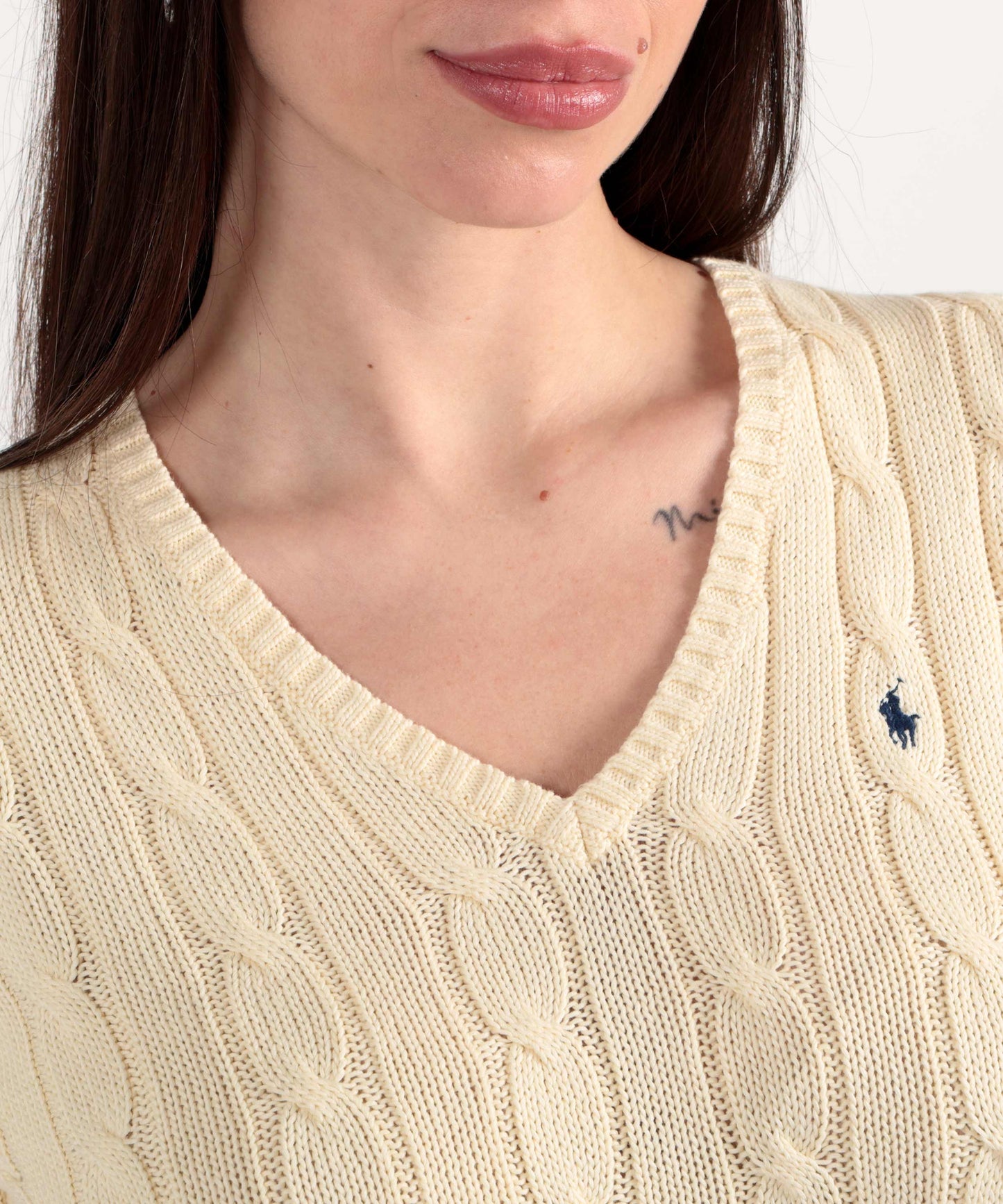 POLO RALPH LAUREN Maglia a treccia in cotone