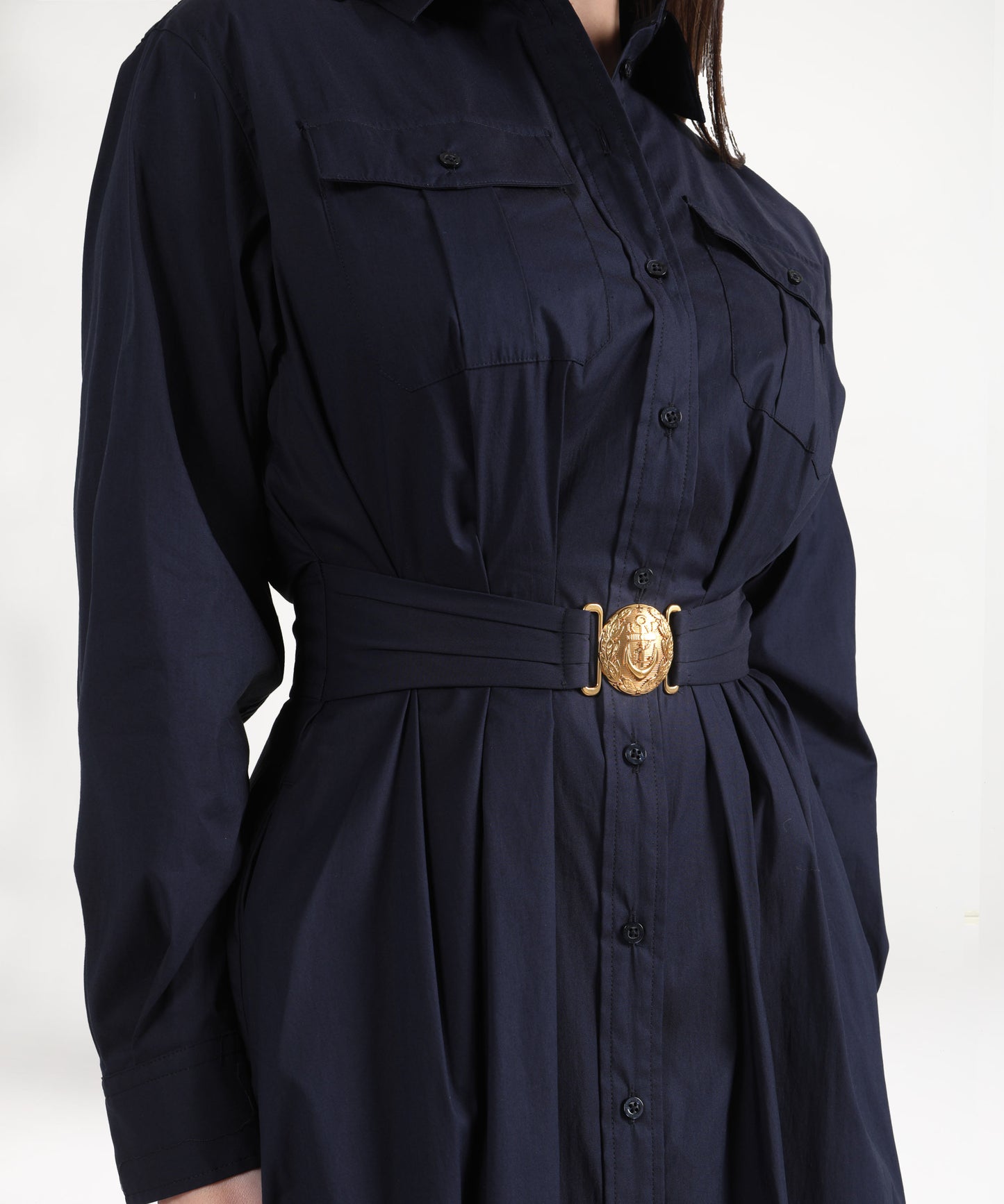 LAUREN RALPH LAUREN Abito chemisier midi in misto cotone