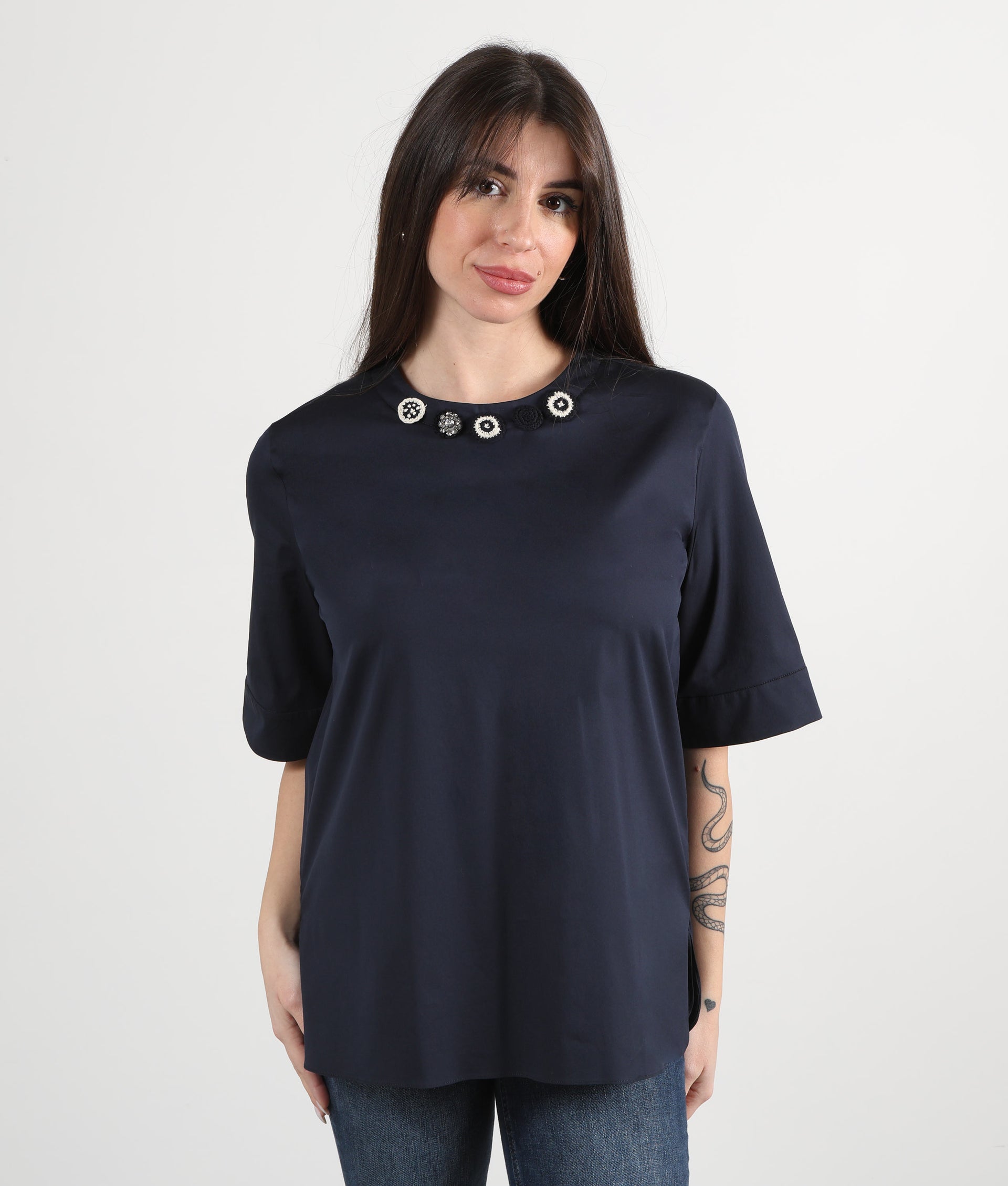 'S MAX MARA Blusa in popeline di cotone