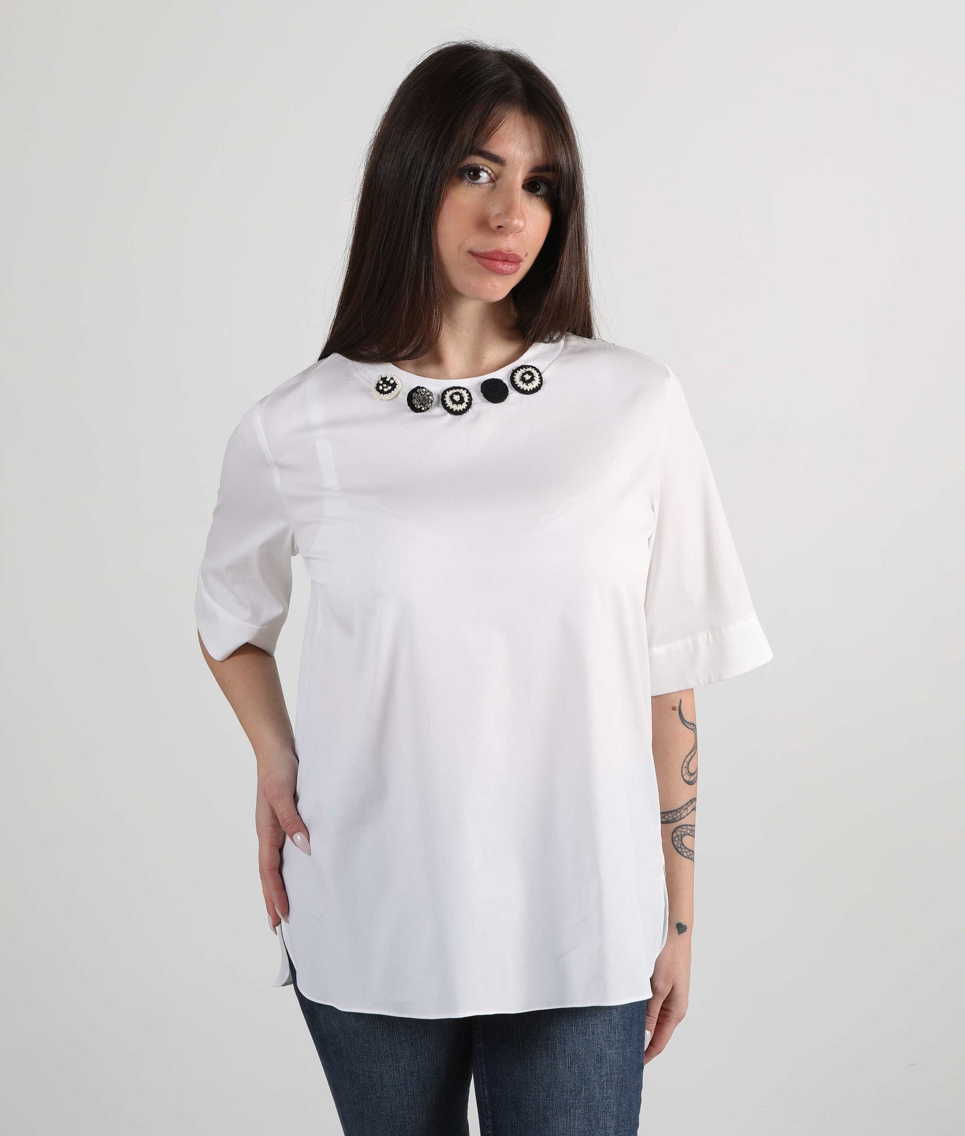 'S MAX MARA Blusa in popeline di cotone
