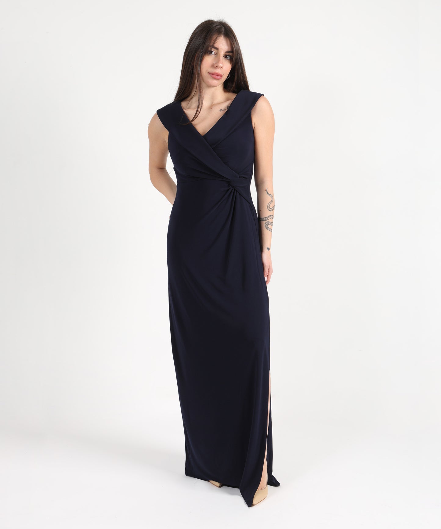 LAUREN RALPH LAUREN Abito lungo elasticizzato con spalle scoperte