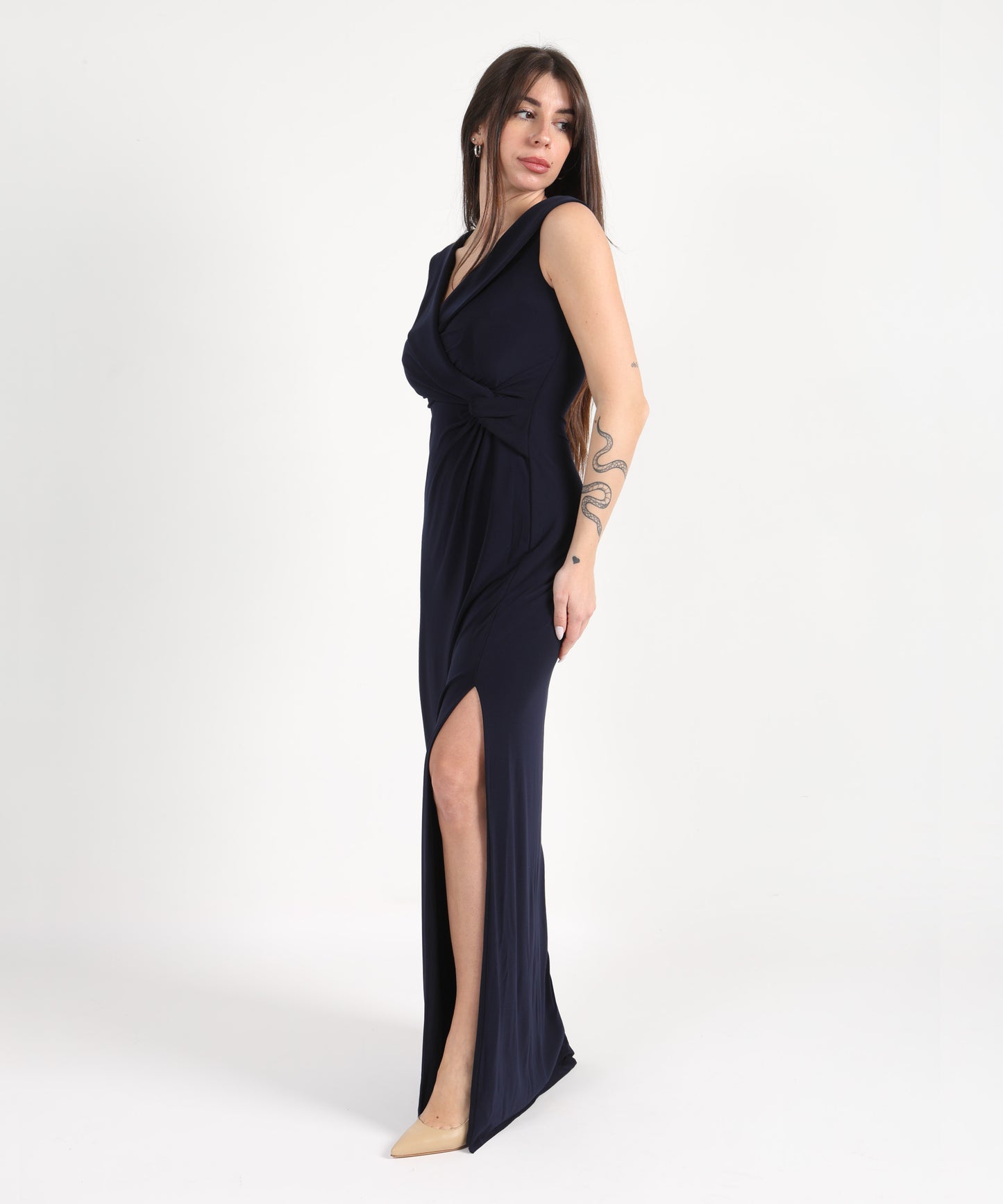 LAUREN RALPH LAUREN Abito lungo elasticizzato con spalle scoperte