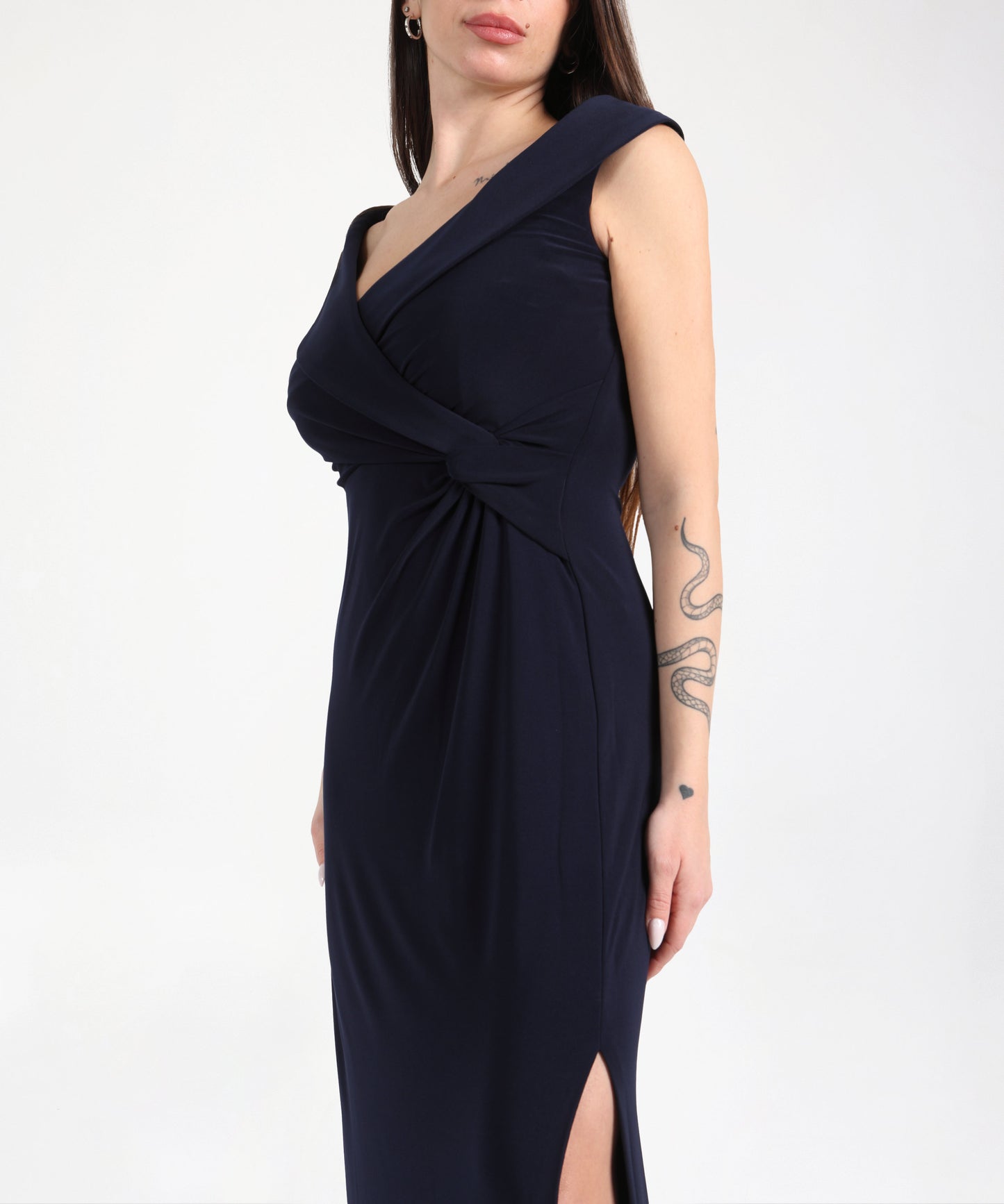 LAUREN RALPH LAUREN Abito lungo elasticizzato con spalle scoperte